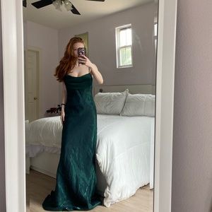 David and Johnny by Laura Ryner. Long green ball gown. Vintage Designer Couture.